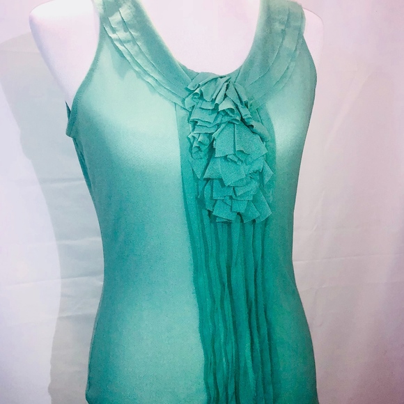 THE LIMITED GREEN MESH LAYERING TOP (S) - Picture 2 of 5